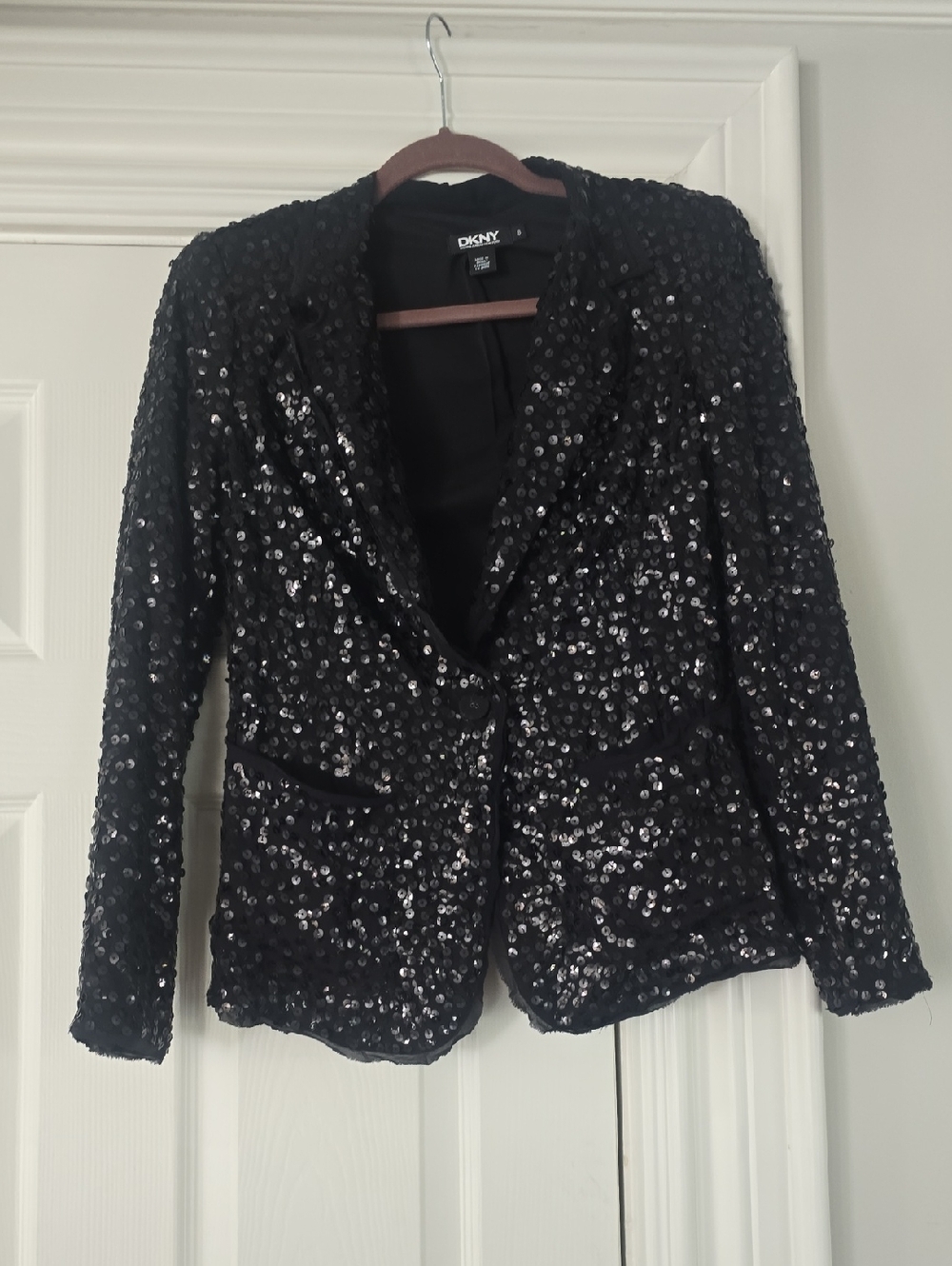 DKNY Black Sequin Blazer